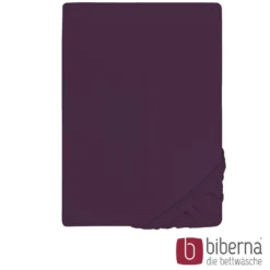 biberna Jersey-Elastic-Spannbetttuch dunkel violett, 1x 90x190 cm - 100x220 cm