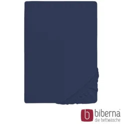 biberna Jersey-Elastic-Spannbetttuch marine, 1x 90x190 cm - 100x220 cm