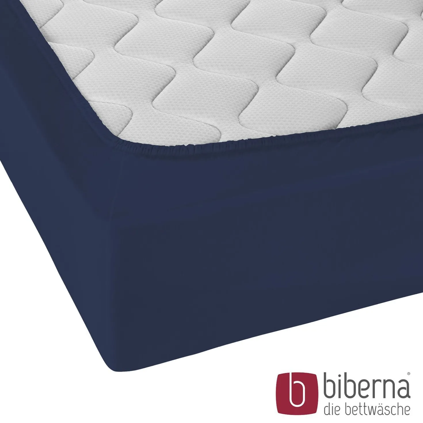 biberna Jersey-Elastic-Spannbetttuch marine, 1x 90x190 cm - 100x220 cm