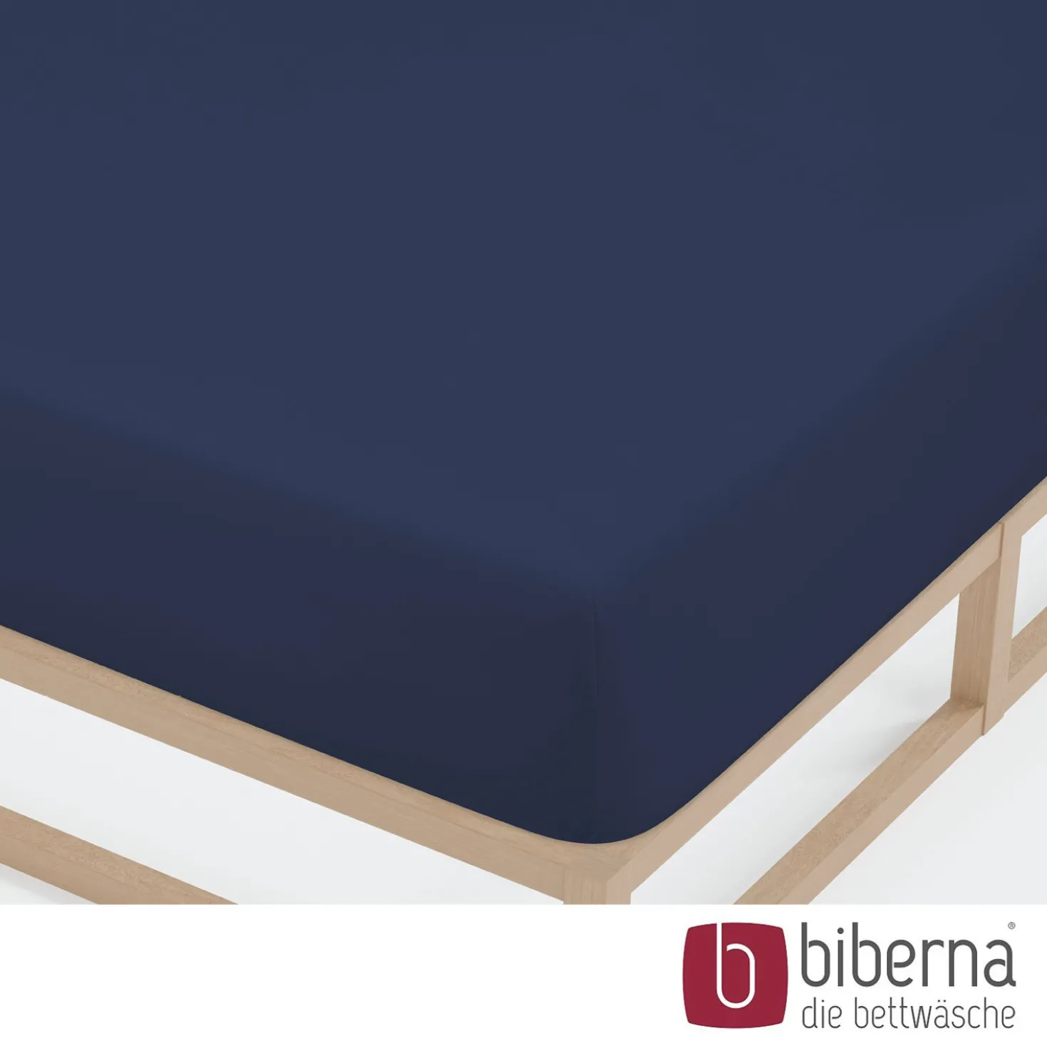 biberna Jersey-Elastic-Spannbetttuch marine, 1x 90x190 cm - 100x220 cm
