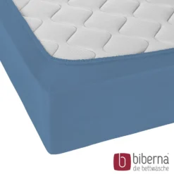 biberna Jersey-Elastic-Spannbetttuch azurblau, 1x 90x190 cm - 100x220 cm
