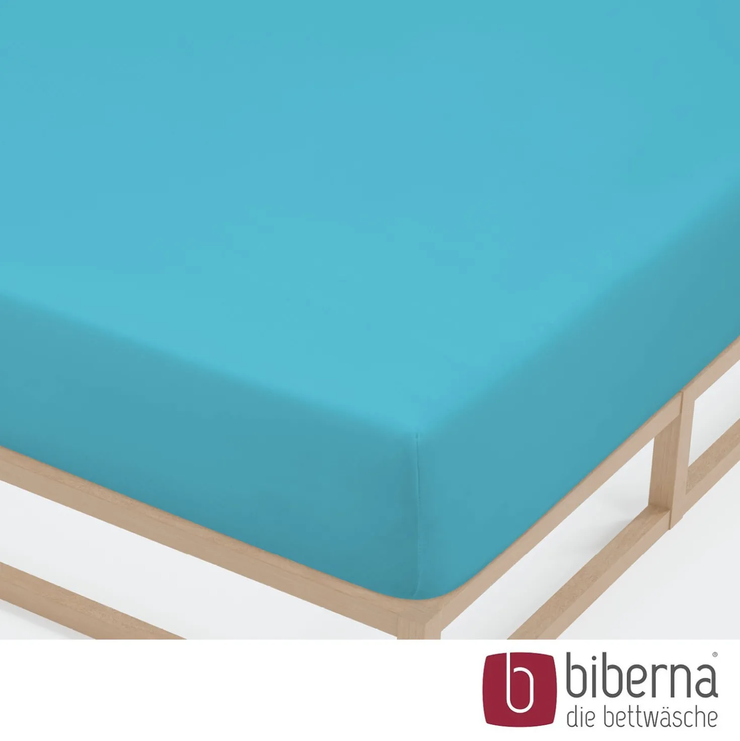 biberna Jersey-Elastic-Spannbetttuch türkis, 1x 90x190 cm - 100x220 cm