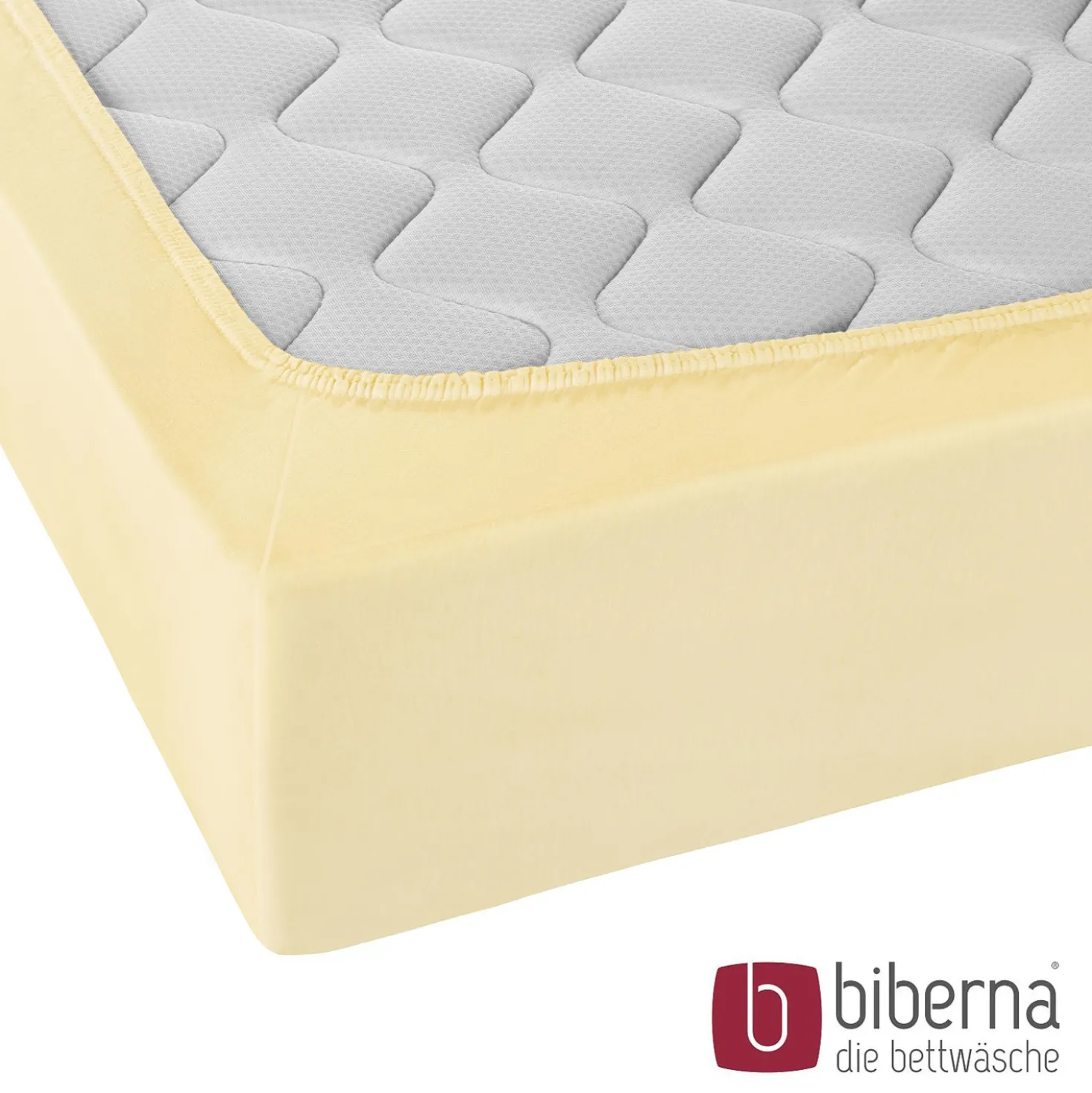 biberna Jersey-Elastic-Spannbetttuch gelb, 1x 120x200 cm - 130x220 cm