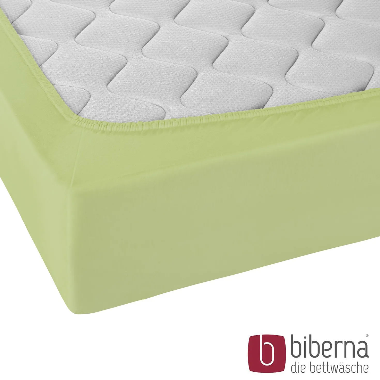 biberna Jersey-Elastic-Spannbetttuch pistaziengrün, 1x 120x200 cm - 130x220 cm