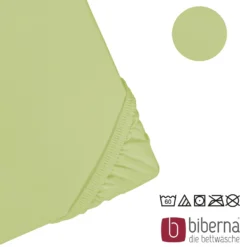 biberna Jersey-Elastic-Spannbetttuch pistaziengrün, 1x 120x200 cm - 130x220 cm