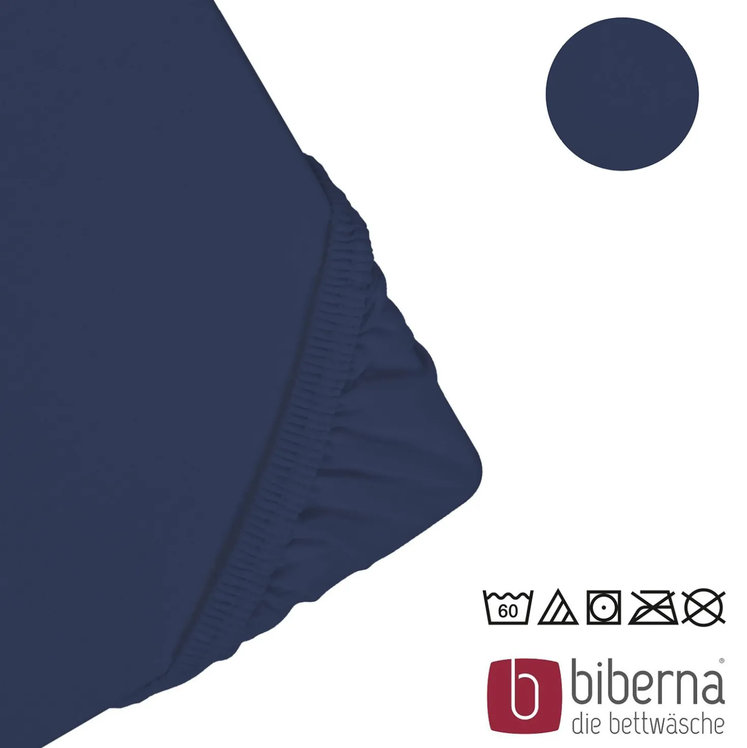 biberna Jersey-Elastic-Spannbetttuch marine, 1x 120x200 cm - 130x220 cm