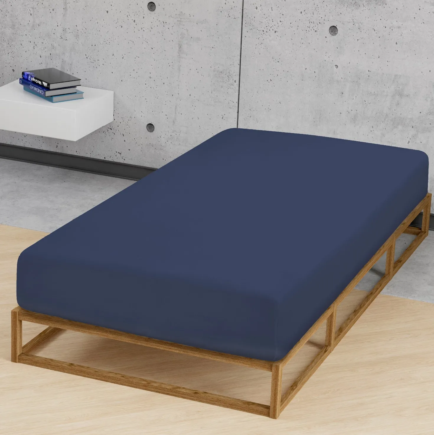 biberna Jersey-Elastic-Spannbetttuch marine, 1x 120x200 cm - 130x220 cm