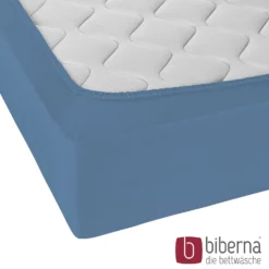 biberna Jersey-Elastic-Spannbetttuch azurblau, 1x 120x200 cm - 130x220 cm