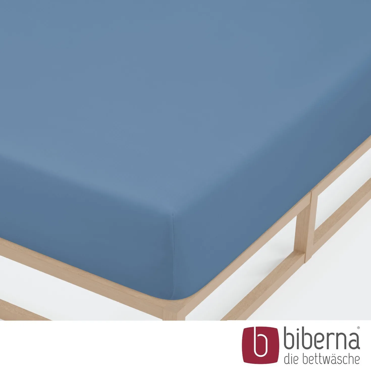 biberna Jersey-Elastic-Spannbetttuch azurblau, 1x 120x200 cm - 130x220 cm