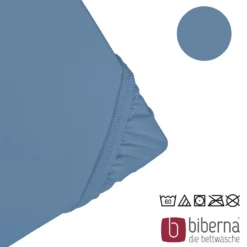 biberna Jersey-Elastic-Spannbetttuch azurblau, 1x 120x200 cm - 130x220 cm
