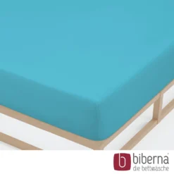 biberna Jersey-Elastic-Spannbetttuch türkis, 1x 120x200 cm - 130x220 cm