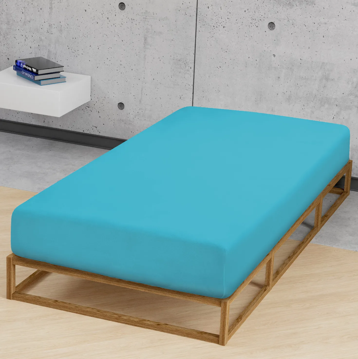 biberna Jersey-Elastic-Spannbetttuch türkis, 1x 120x200 cm - 130x220 cm