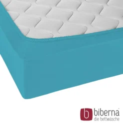 biberna Jersey-Elastic-Spannbetttuch türkis, 1x 120x200 cm - 130x220 cm
