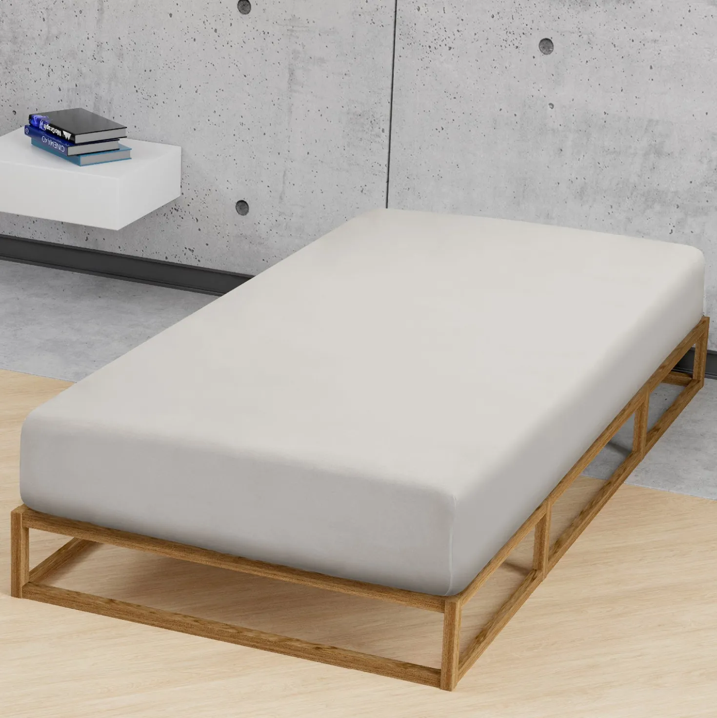 biberna Jersey-Elastic-Spannbetttuch sturmgrau, 1x 120x200 cm - 130x220 cm