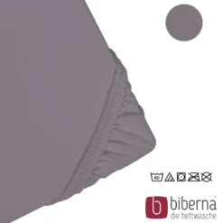biberna Jersey-Elastic-Spannbetttuch silber/grau, 1x 120x200 cm - 130x220 cm