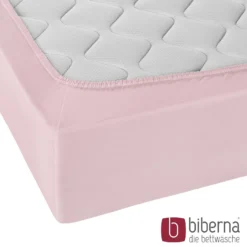 biberna Jersey-Elastic-Spannbetttuch rose, 1x 120x200 cm - 130x220 cm