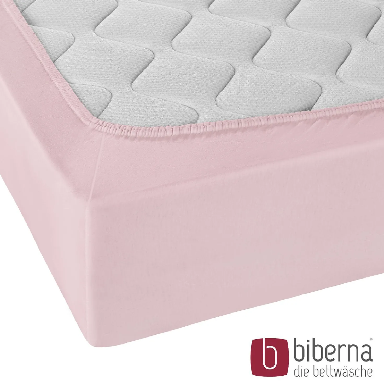biberna Jersey-Elastic-Spannbetttuch rose, 1x 120x200 cm - 130x220 cm