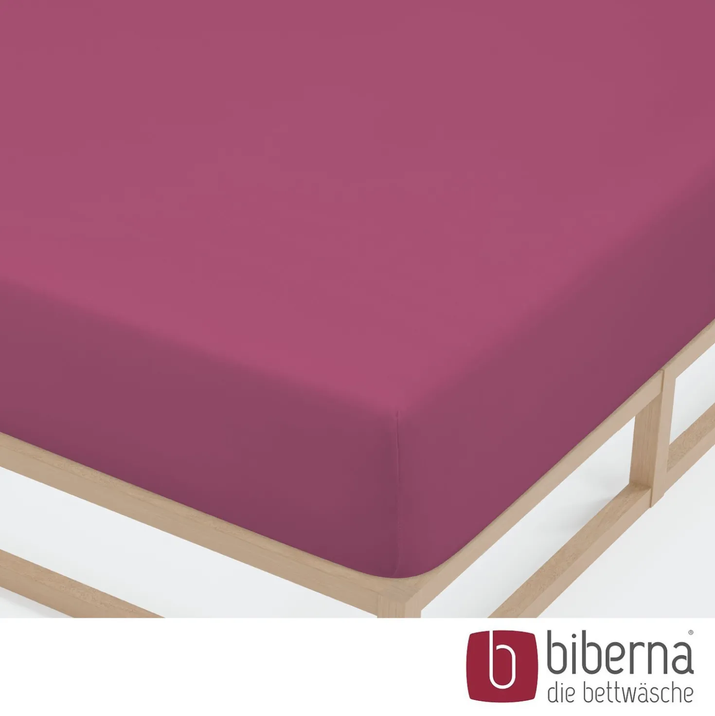 biberna Jersey-Elastic-Spannbetttuch brombeer, 1x 120x200 cm - 130x220 cm
