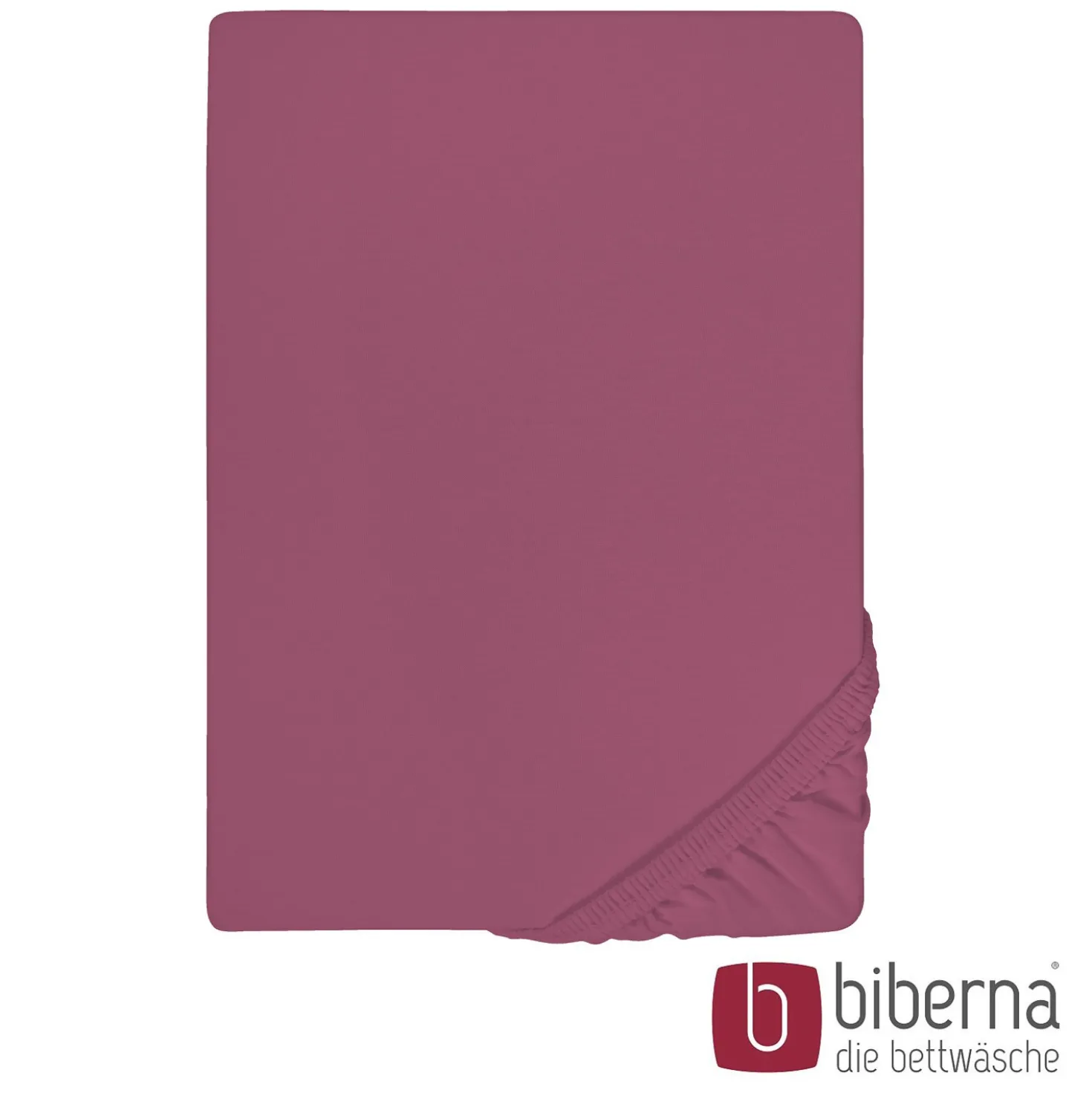 biberna Jersey-Elastic-Spannbetttuch brombeer, 1x 120x200 cm - 130x220 cm