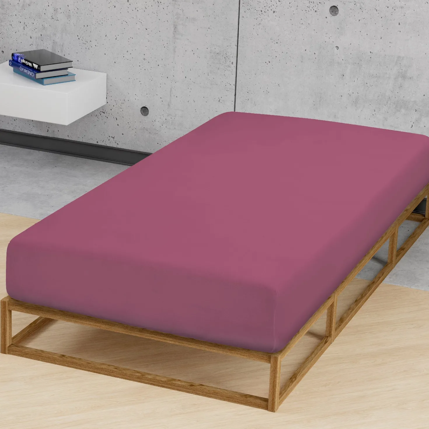 biberna Jersey-Elastic-Spannbetttuch brombeer, 1x 120x200 cm - 130x220 cm
