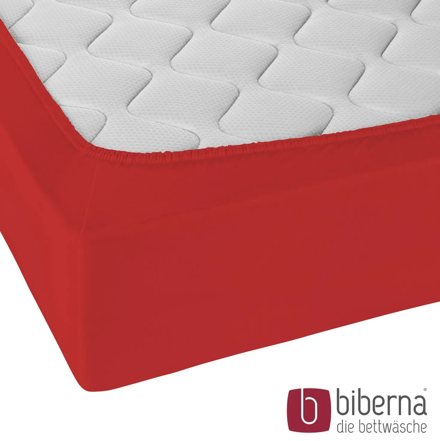 biberna Jersey-Elastic-Spannbetttuch rot, 1x 120x200 cm - 130x220 cm