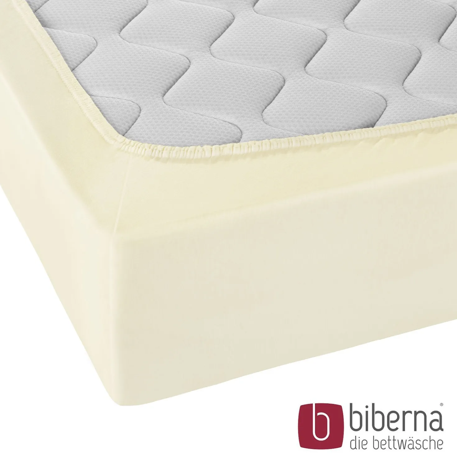 biberna Jersey-Elastic-Spannbetttuch perlmutt, 1x 180x200 cm - 200x220 cm