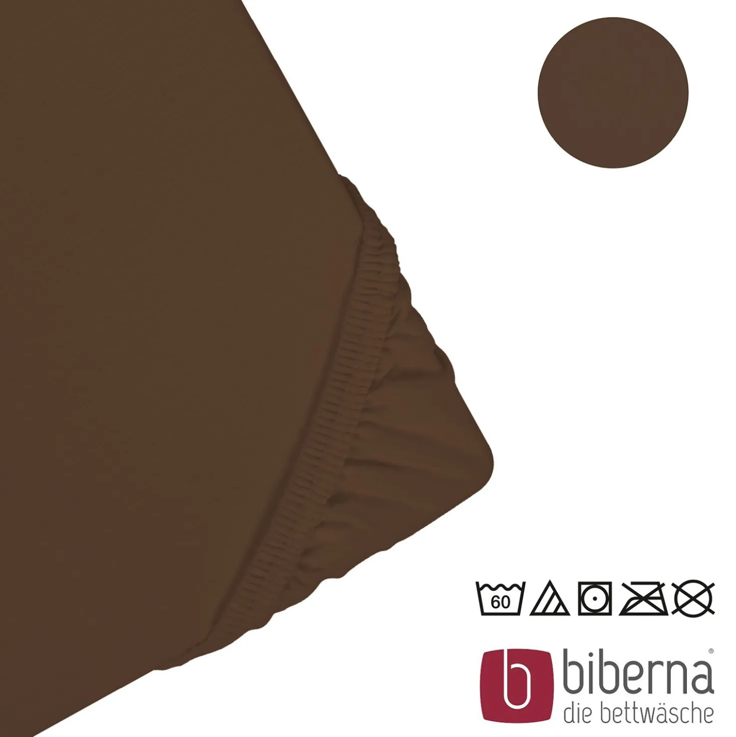 biberna Jersey-Elastic-Spannbetttuch topas / mocca, 1x 140x200 cm - 160x220 cm