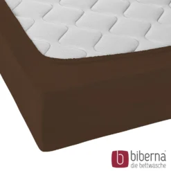 biberna Jersey-Elastic-Spannbetttuch topas / mocca, 1x 140x200 cm - 160x220 cm