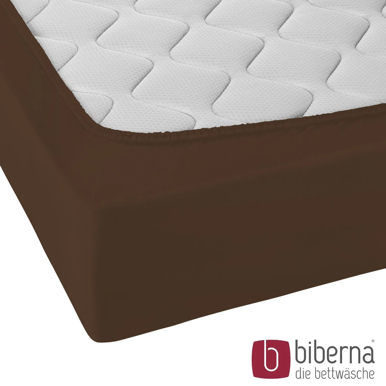 biberna Jersey-Elastic-Spannbetttuch topas / mocca, 1x 140x200 cm - 160x220 cm