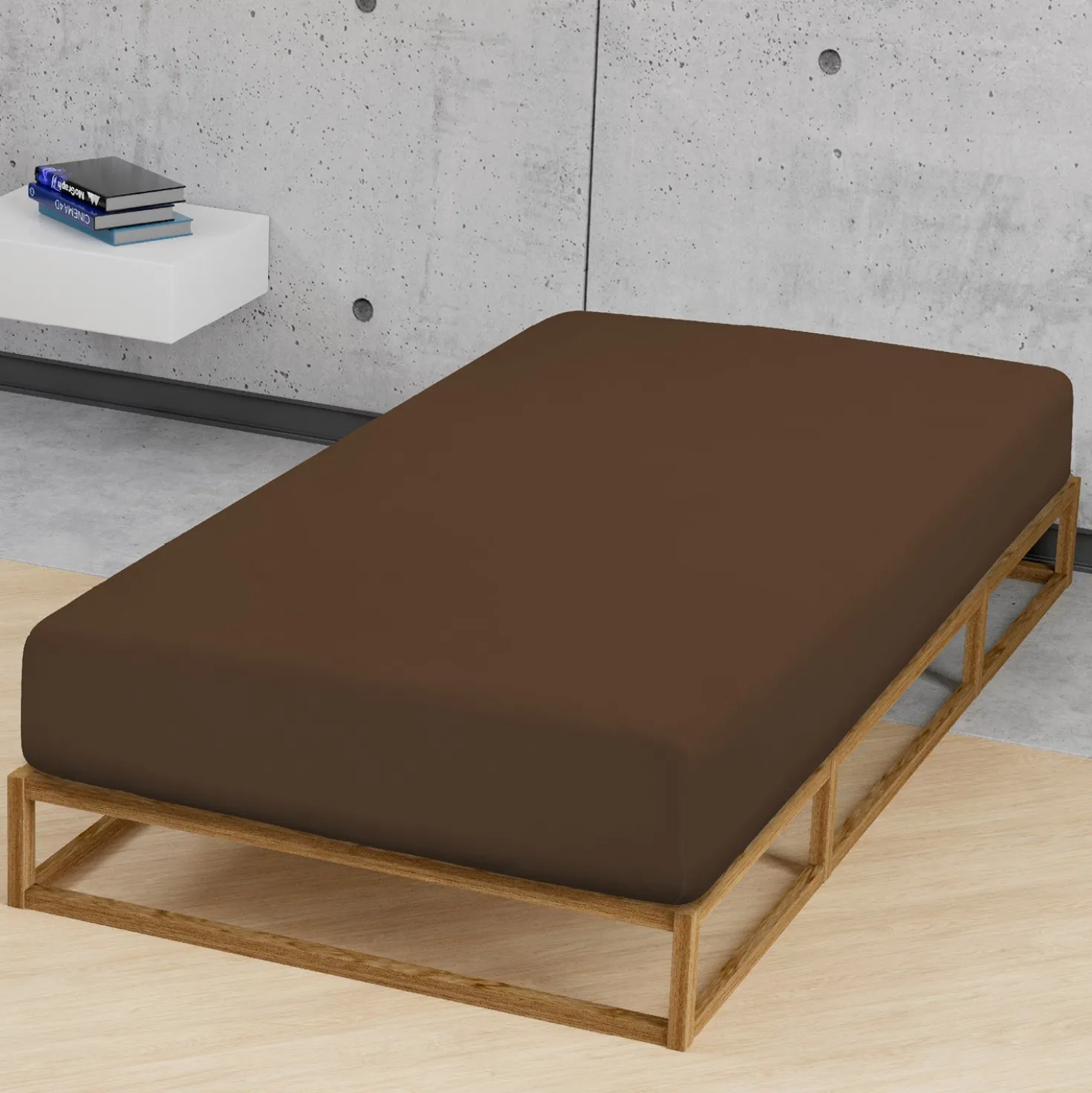 biberna Jersey-Elastic-Spannbetttuch topas / mocca, 1x 180x200 cm - 200x220 cm