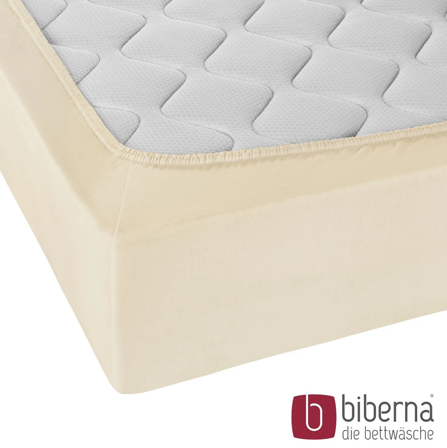 biberna Jersey-Elastic-Spannbetttuch kitt, 1x 180x200 cm - 200x220 cm