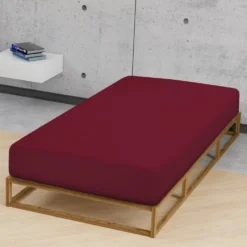biberna Jersey-Elastic-Spannbetttuch burgund, 1x 180x200 cm - 200x220 cm