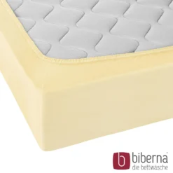 biberna Jersey-Elastic-Spannbetttuch gelb, 1x 180x200 cm - 200x220 cm