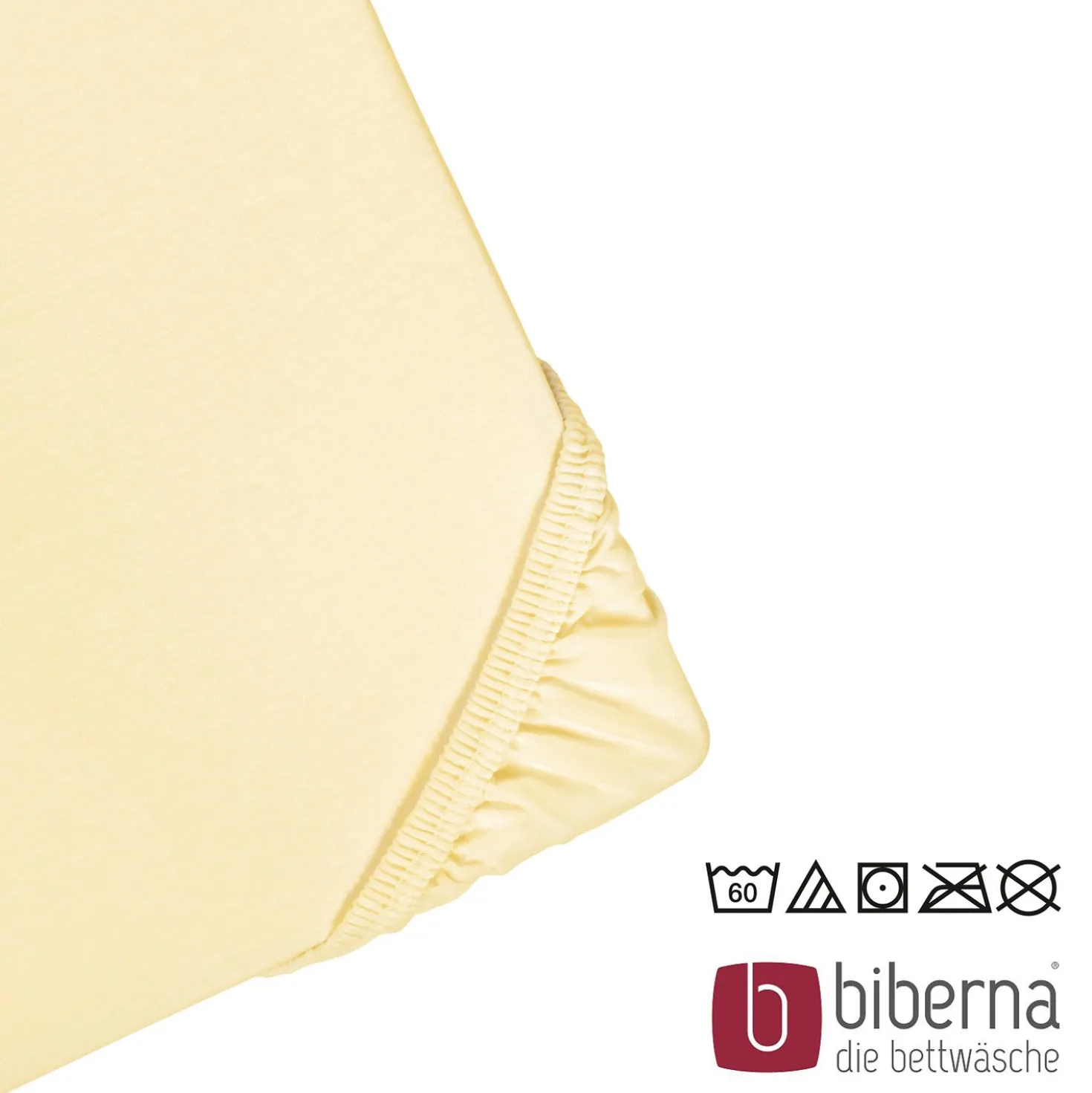 biberna Jersey-Elastic-Spannbetttuch gelb, 1x 180x200 cm - 200x220 cm
