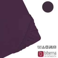 biberna Jersey-Elastic-Spannbetttuch dunkel violett, 1x 180x200 cm - 200x220 cm