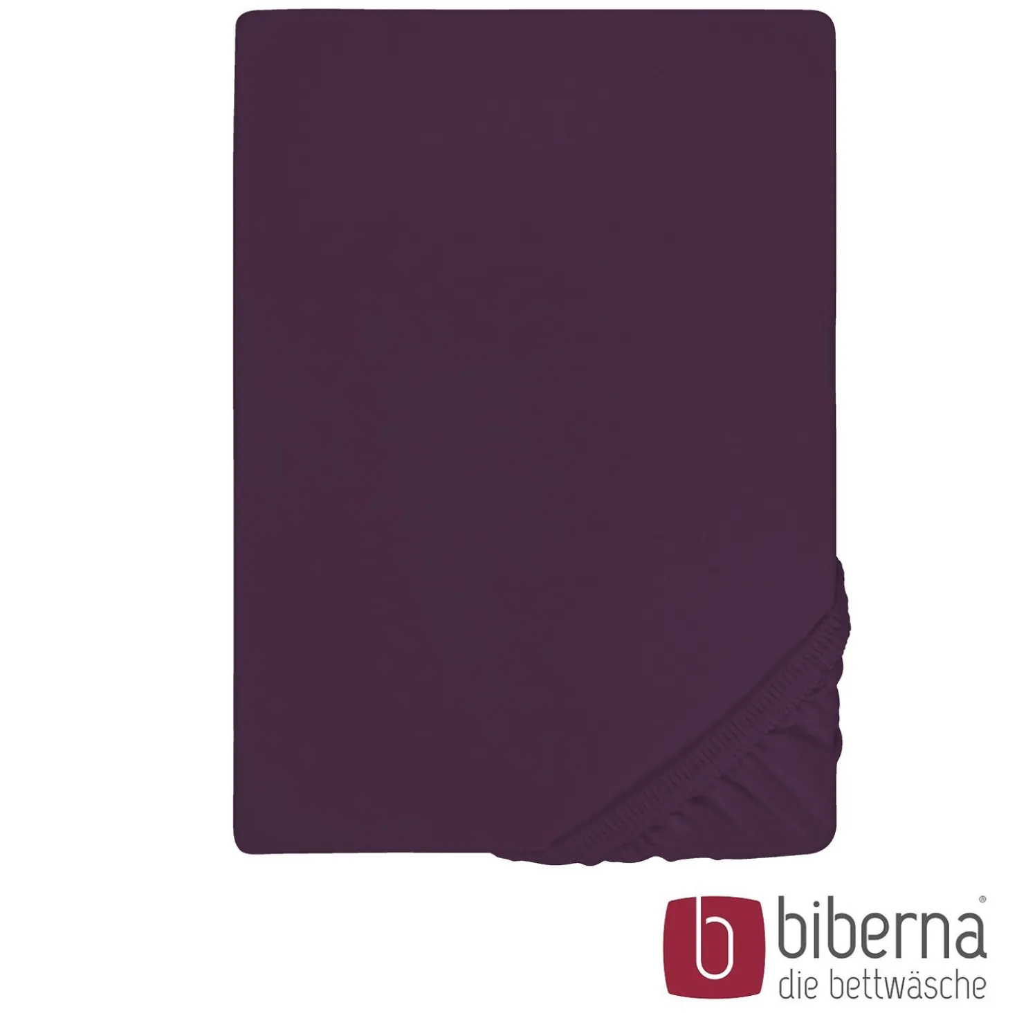 biberna Jersey-Elastic-Spannbetttuch dunkel violett, 1x 180x200 cm - 200x220 cm