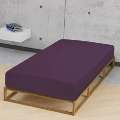 biberna Jersey-Elastic-Spannbetttuch dunkel violett, 1x 180x200 cm - 200x220 cm