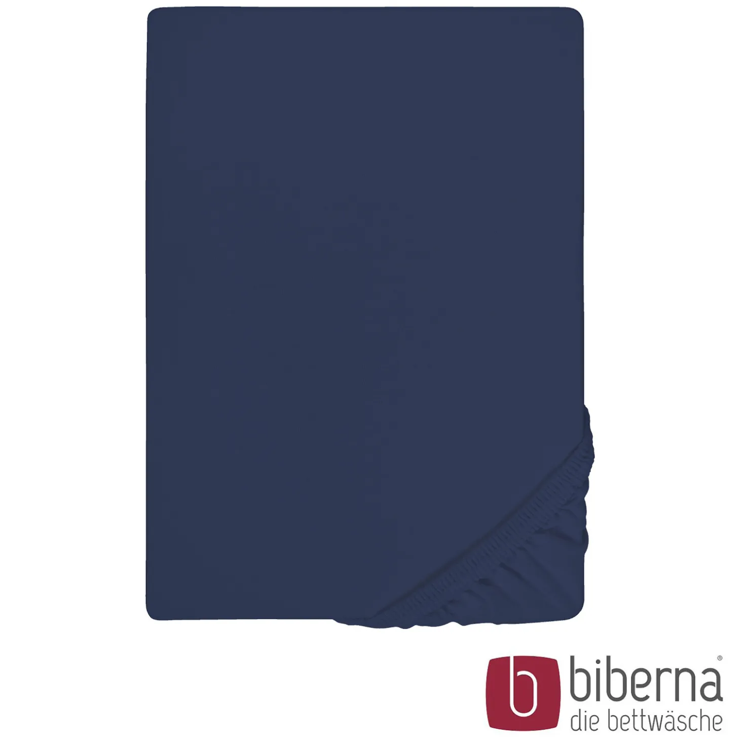 biberna Jersey-Elastic-Spannbetttuch marine, 1x 180x200 cm - 200x220 cm