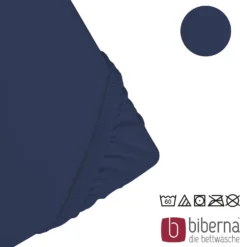 biberna Jersey-Elastic-Spannbetttuch marine, 1x 180x200 cm - 200x220 cm