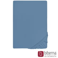 biberna Jersey-Elastic-Spannbetttuch azurblau, 1x 180x200 cm - 200x220 cm