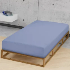 biberna Jersey-Elastic-Spannbetttuch blau, 1x 180x200 cm - 200x220 cm