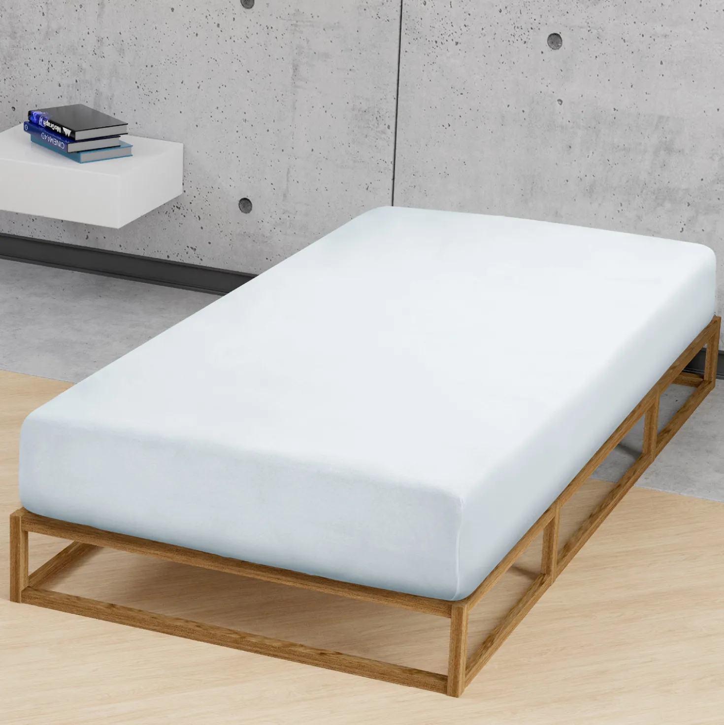 biberna Jersey-Elastic-Spannbetttuch ciel, 1x 180x200 cm - 200x220 cm