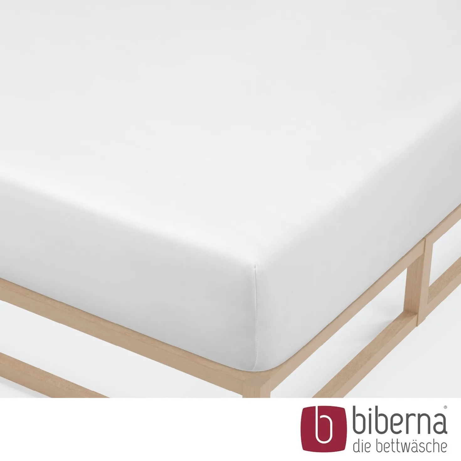 biberna Jersey-Elastic-Spannbetttuch weiss, 1x 180x200 cm - 200x220 cm