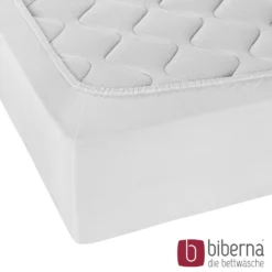 biberna Jersey-Elastic-Spannbetttuch weiss, 1x 180x200 cm - 200x220 cm
