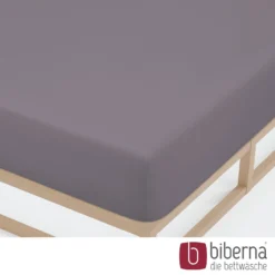 biberna Jersey-Elastic-Spannbetttuch silber/grau, 1x 180x200 cm - 200x220 cm