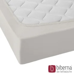 biberna Jersey-Elastic-Spannbetttuch grau, 1x 180x200 cm - 200x220 cm