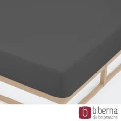 biberna Jersey-Elastic-Spannbetttuch titanium, 1x 180x200 cm - 200x220 cm
