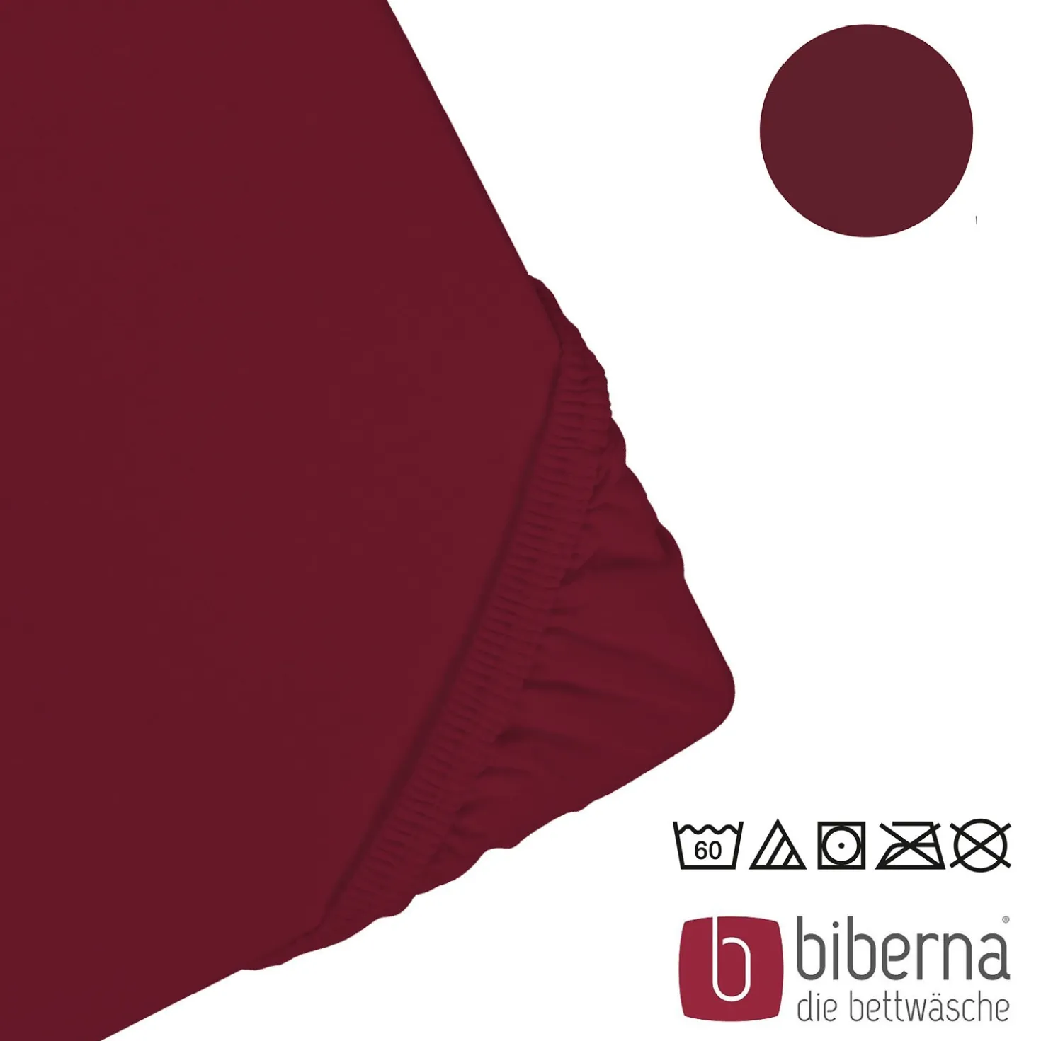 biberna Jersey-Elastic-Spannbetttuch burgund, 1x 140x200 cm - 160x220 cm