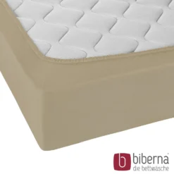 biberna Jersey-Elastic-Spannbetttuch taupe, 1x 140x200 cm - 160x220 cm