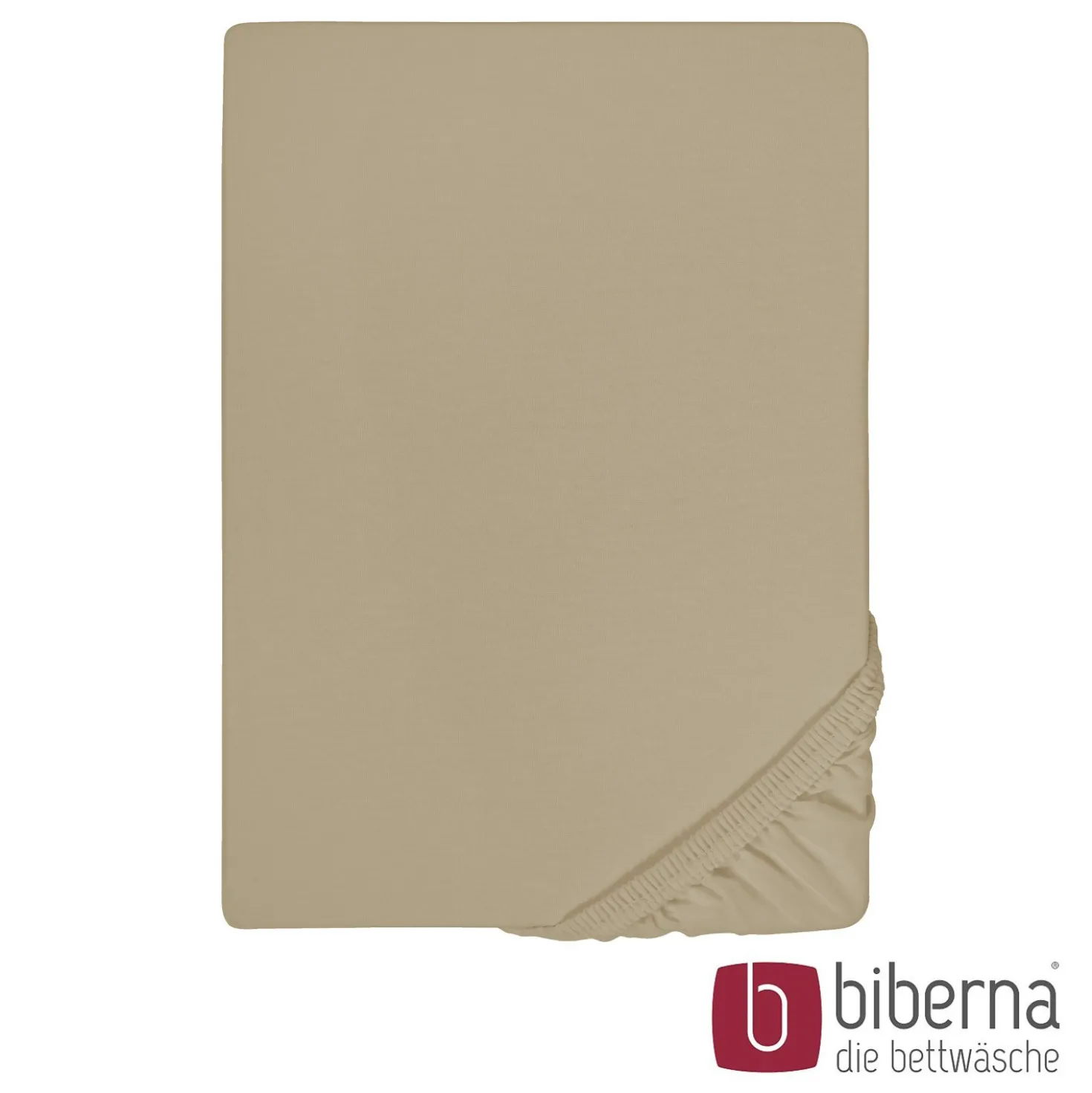 biberna Jersey-Elastic-Spannbetttuch taupe, 1x 140x200 cm - 160x220 cm